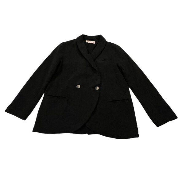 Free People Rowan Cotton Double Breasted Blazer, Black S - Picture 10 of 11